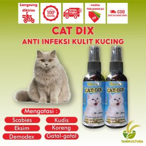 Obat Jamur Kucing CATDIX Spray Ampuh Mengatasi Penyakit Kulit Kucing Kudis Exsim Koreng Gatal-gatal dll