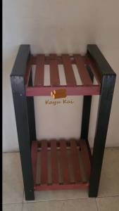 Rak Serbaguna Kayu Dua Tingkat / Rak Mahasiswa – Cocok untuk Galon Dispenser Lainnya (Ukuran 75x40x40 cm)