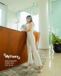 MyYoora PREMIUM Highwaisted HW Straight Cutbray Pants Flare Pants Celana Wanita Premium JP445 G23