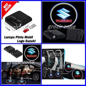 Lampu Pintu Mobil Logo LED SUZUKI Isi 2pcs Variasi Otomatis Proyektor Nyala Saat Pintu Terbuka GZ