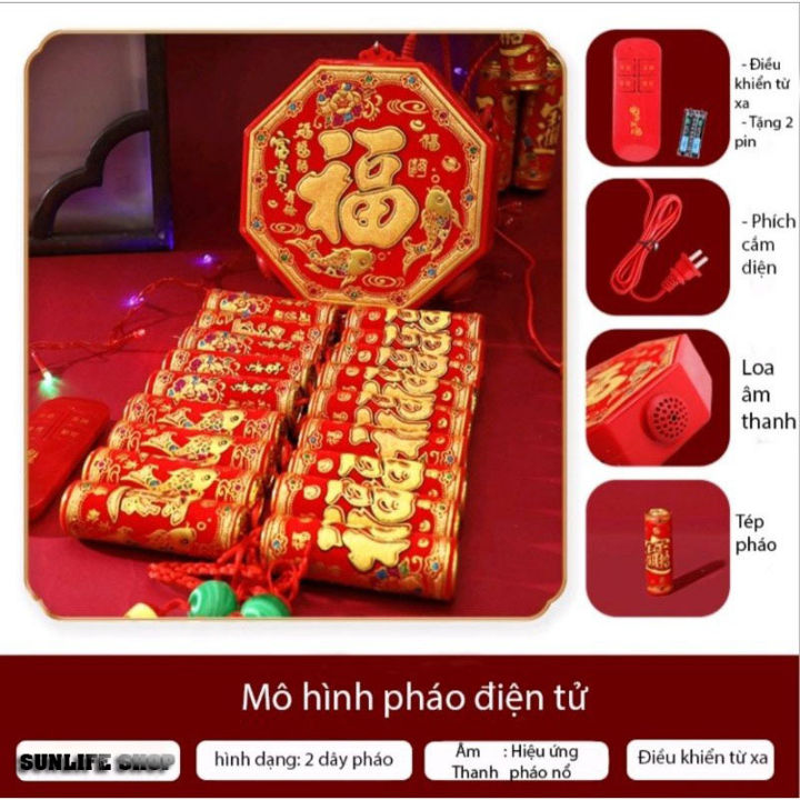 pháo điện tử trang trí ,pháo điện đám cưới , pháo điện chơi tết , 2- 4 ...