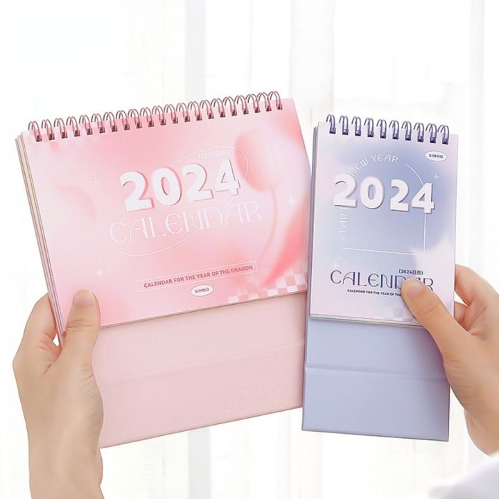 2024 Desktop Calendar Portable Schedule Table Planner DIY Sticker Daily