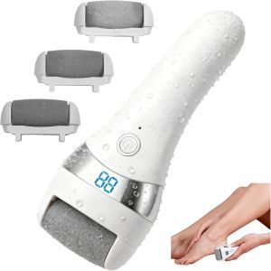 Electric Foot Callus Remover 3 Speeds for Smooth Heels IPX7 waterproof rechargeable hard skin remover with 3 grinding rollers for salon home or travel foot care