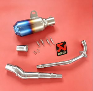 Honda wave 110 stainless elbow on Akrapovic round with Db reducer