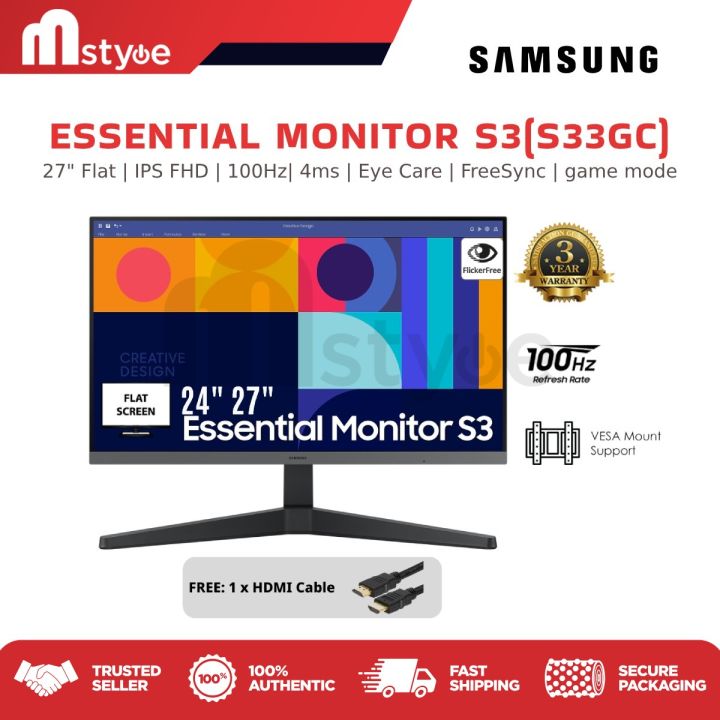 [free Shipping] Samsung Essential Monitor S3 S33gc S3 S31c And 1c