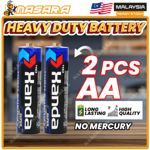 Nasara 2 PCS Super Heavy Duty Carbon Battery 1.5V AA R6 / AAA R03 High Energy Carbon Dry Battery / Bateri / 电池