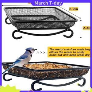 March Chim Hoang Dã feeders vuông mặt đất khay Bird Feeder kim loại lưới bát công suất cao mặt đất động vật ăn khay thức ăn vật nuôi nguồn cung cấp