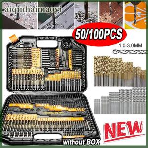 aiqinhaimaoyi 100 50pcs Titanium Coated HSS High Speed Steel Drill Bit Set Tool