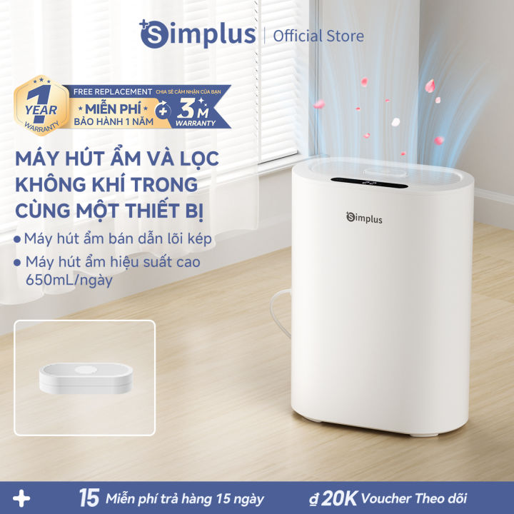Simplus Máy hút ẩm lõi kép Máy lọc không khí tích hợp hút ẩm hiệu quả ...