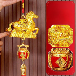 Golden Horse Pendant Door Hanging 2026 New Year Good Luck Decoration for Home Festival