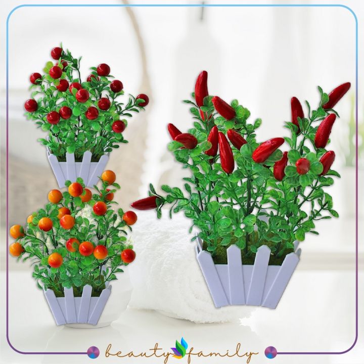 BF-C299 Pot Tanaman Buah Bunga Dekorasi Rumah Artificial Plant Tanaman