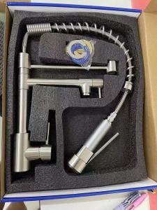 Kinyo 304 Stainless Steel Pull Out 2 in 1 360°Rotate Kitchen Faucet Brass Body spring sink faucet