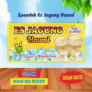 Spanduk Banner Es Jagung Hawai Bisa Request Desain