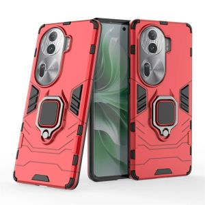 เคสเกราะ OPPOReno11สำหรับ OPPO Reno 11 Pro 11Pro 5G เคสหลัง PC แบบแข็งโครง TPU นุ่มกันกระแทกพร้อมห่วงยึดโลหะหมุนได้360 °