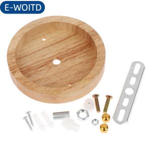 E-WOITD 10 12cm gỗ cơ sở đèn Trần Hiện Đại Tấm trần bằng gỗ chủ Mặt dây chuyền đèn phù hợp cơ sở đèn chùm DIY phụ kiện chiếu sáng