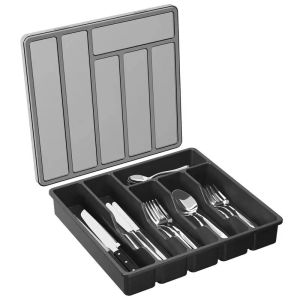 Cutlery knife spoon and fork organizer rack drawer organizer tray suitable for pulling out of kitchen cabinets