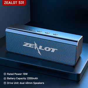 ZEALOT Loa Bluetooth không dây di động có chất lượng âm thanh HiFi trầm vang tốt hỗ trợ Micro SD TF Card USB Flash Disk cổng AUX và micro