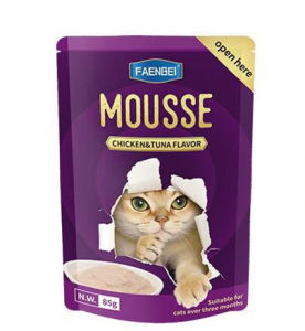 Faenbei Cat Mousse Chicken Tuna Beef Kitten Cat Pouch Wet Food 85G