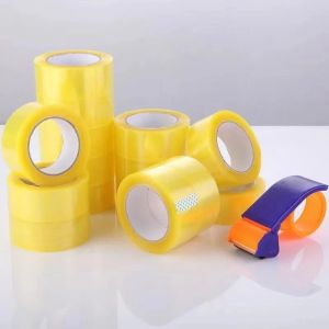【MY Girl】200Meter Clear Yellow Shipping Tape Strong Stick Durable Wide Tape For Express Office Home