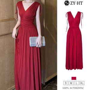ZYHT EraVogue Váy nữ Váy đỏ Váy hình chữ A Váy không tay Váy công sở Váy Hiso Váy cổ điển Váy công sở Váy dự tiệc Váy dạ hội 70447