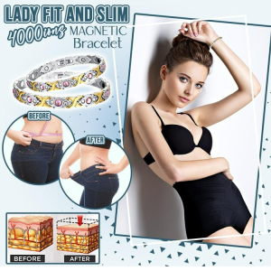 สร้อยข้อมือแม่เหล็กแต่งเพชรสีชมพูแบบถอดได้ ดีไซน์เรียบหรู เหมาะสำหรับการใช้ในชีวิตประจำวัน