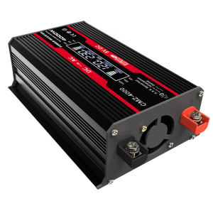 JUXING 4000W Solar Car Inverter DC 12V to AC 220V Car Adapter Car Adapter With 2.4A 2-port USB Car Adapter With LCD Smart Display And AC Power Socket Car Adapter Black/Red