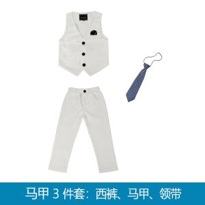 Kids Boys Suit Formal Attire Blazer Pants Suits Set Gentleman Outfit Wedding Ring Bearer Outfit Blazer Vest Shirt Pants Bow Tie Dresswear white tuxedo for baby boy㏇X0422