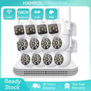 Hamrol 8CH 4K 8MP Dual Lens PTZ WIFI Security Camera Set H.265 Wireless NVR System Waterproof WIFI CCTV