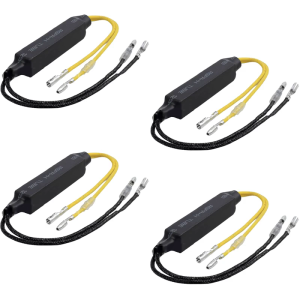Motorcycle LED Turn Signal Load Resistors 4 Piece Set Solve Rapid Flashing Issues Simple DIY Install for Most Models
