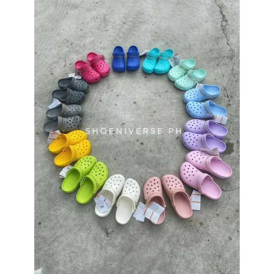 Pastel top colored crocs