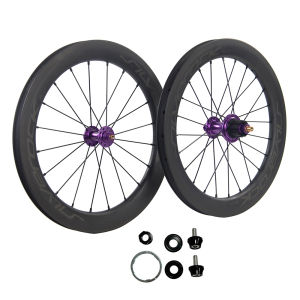 SILVEROCK Carbon External Wheels 16inch 1 3/8" 349 Rim Caliper Brake 5s 6s 7s 5-7 Speed for PLINE TLINE CLINE Trifold Bikes Brom Pton Folding Bike Bicycle Wheelset