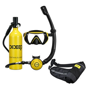 DIDEEP Plus High capacity diving oxygen bottle swimming accessories 1L lung tank 2.5kg weight portable scuba tank for 15-25 Minutes diving sport quick Inflate scuba diving tank full set diving oxygen bottle Scuba Tank Underwater Diving