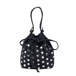 Tas Selempang Denim Studs - Tas Sling Bag Fashion Wanita - Hand Bag Style Lucu - Hazesac Emmer