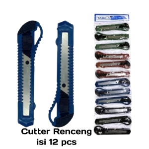 Cutter Besar 12 Pcs Warna / Pemotong Kertas 12 Pcs Warna