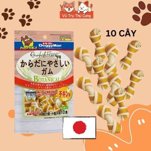 Snack cho Chó dạng xương nơ hương Gà Doggy Man Nhật Bản (10 cây)