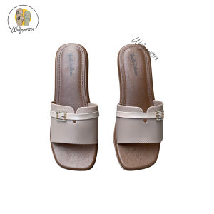 Sandal Wedges Wanita Terbaru 2025 Selop Jelly Motif Gesper Fashion Simpel Trendi