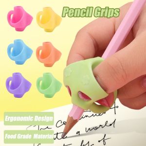 3 Fingers Pencil Holder Children Pencil Pen Holder Multi-color Three-finger Pen Holder Writing Aid Grip Posture Correction Grip Kids Learning Practice Pencil 3 Finger Grip
