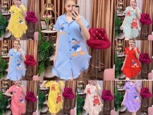 Váy Đầm Nữ-Đầm nữ kiểu dáng sơ mi vải LỤA HÀN họa tiết NHỎ XINH siêu xinh ( from dươi 58 kí )