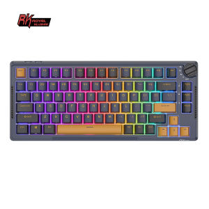 RK H81 RK Royal Kludge 81 Key Gasket Structure Tri-mode RGB Wired Bluetooth 2.4G Wireless 80% Mechanical Keyboard Sky Cyan Switch Keyboard
