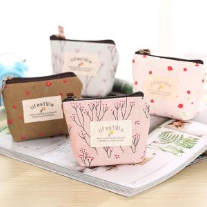 Alex Mall COD Elegant Floral Canvas Coin Purse with Zipper Closure - Womens Mini Pouch