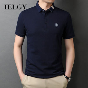 IELGY Summer short-sleeved mens lapel top loose polo shirt