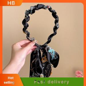 HB Ribbon Comb Headband Vintage Wave Headband With Floral Ribbon & Comb - Reversible High Crown Effect Hairband