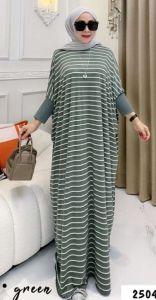youras gamis muslim wanita kaos knit rajut import salur batwing jumbo terlaris termurah cod