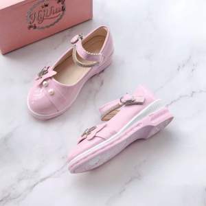 Kids Fashion Girls Pearl Butterfly Mary Jane Shoes Style with Buckle Lock