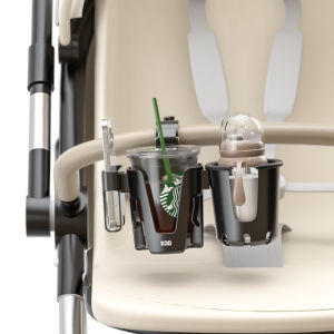 Stroller Cup Holder with Phone Holder 3-in-1 Removable Bottle Holder 360 Degrees Rotation Drink Holder for Wheelchair Stroller Bike Walker Scooter Bicycle Uppababy Nuna Bugaboo Doona