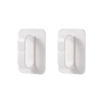 2-Piece Minimalist White Wall-Mounted Organizer Hooks – Multi-Purpose Home Storage