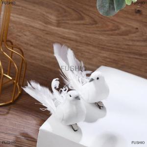 [COD] FUSHI0 White Birds Artificial Foam Feather Doves Craft Birds Mini Decorative Birds