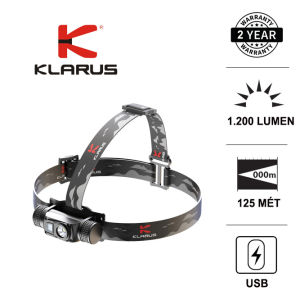 Đèn pin đội đầu KLARUS HL1 độ sáng 1200 lumen chiếu xa 125m sạc USB pin 18650 2600mAh (kèm theo) Đèn Đèn pin