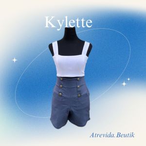 KYLETTE Womens Signature High-Rise Shorts Chic Tailored Silhouette with Statement Button Accents Contemporary Fashion Piece for Elevated Everyday Dressing