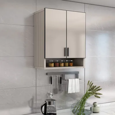 Customized aluminum alloy kitchen hanging cabinet Simple balcony wall cabinet Space aluminum alloy cabinet kitchen storage hanging cabinet